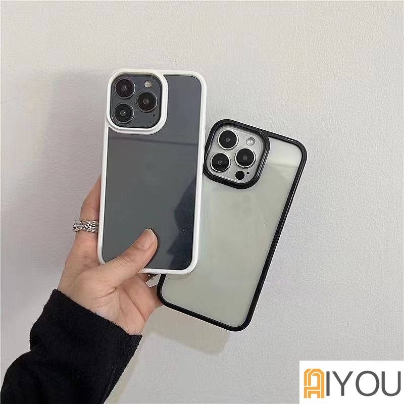IPHONE Casing Ponsel Bening Bumper Warna-Warni Tahan Guncangan Untuk Iphone14 13 12 11 Pro XR X XS Max8 7 Plus SE 3 Cover Akrilik Lembut Transparan