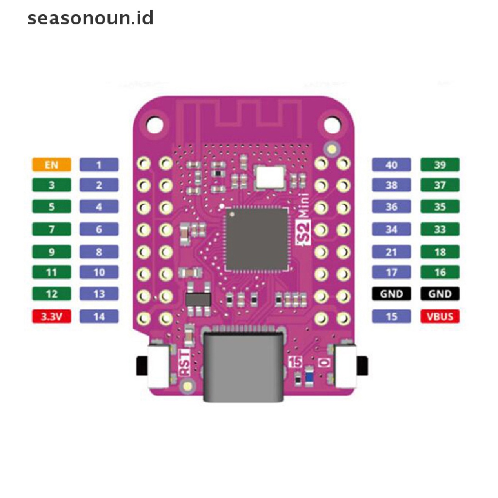 Seasonoun S2 Mini V1.0.0 ESP32-S2 4MB FLASH 2MB PSRAM WIFI Pengembangan IOT Board Based.