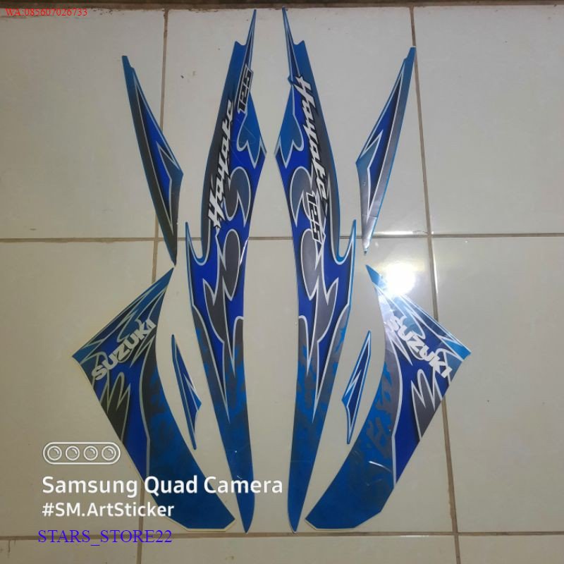 (ORI) striping hayate biru original striping suzuki hayate biru original sticker hayate biru origina