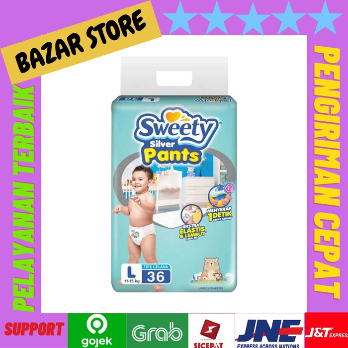 PAMPERS ANAK SWEETY SILVER L36