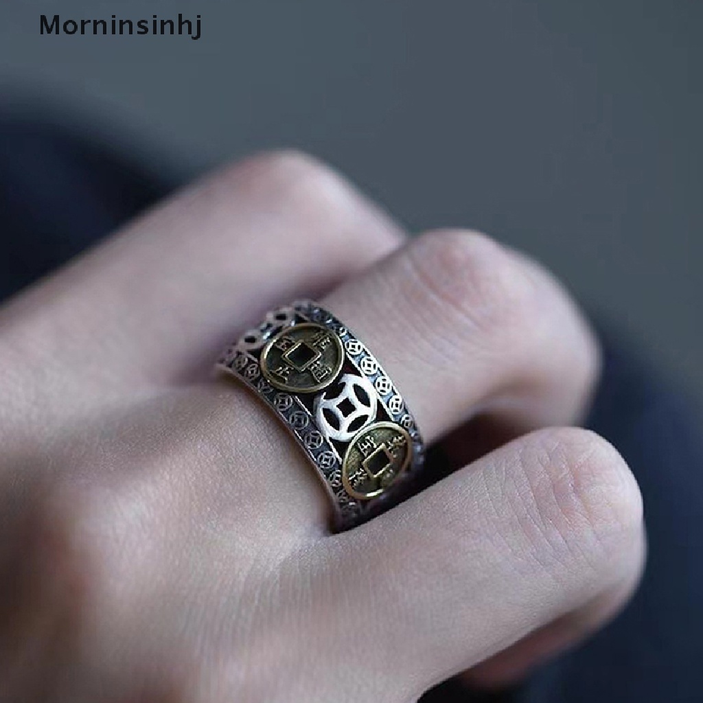 Mornin Gaya Etnik Vintage Lima Kaisar Uang Koin Cincin Untuk Pria Dan Wanita Beruntung Yang Dapat Disesuaikan Jari Cincin Perhiasan Hadiah Cincin Terbuka id