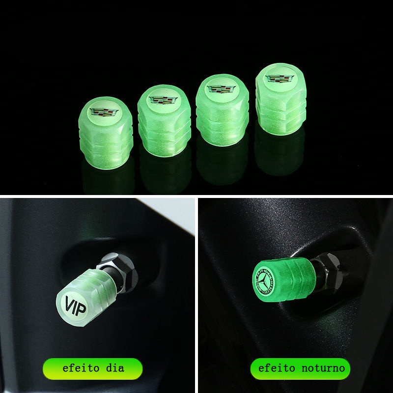 4pcs Luminous car valve cover Penutup Katup Ban Neon glow in dark Colokan Roda Sepeda Motor Mobil Ban hub cover Dekorasi