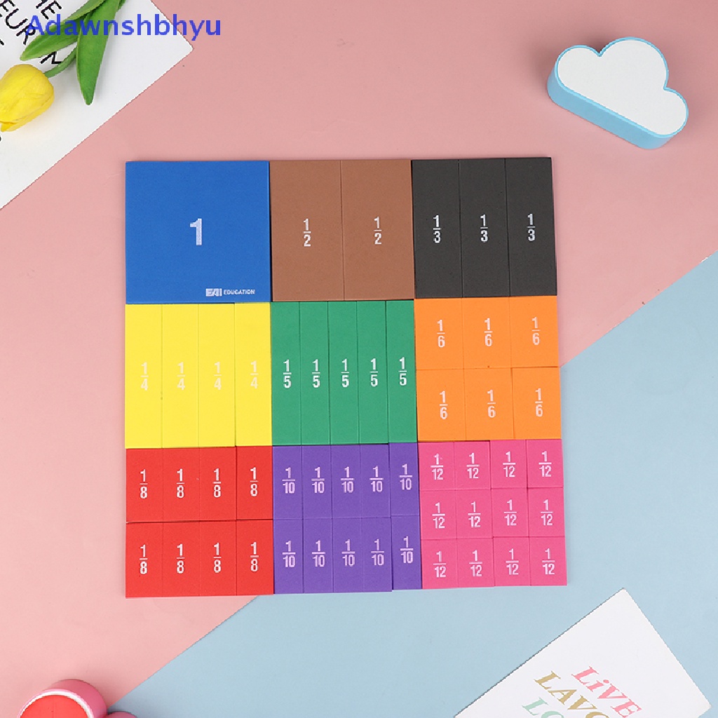 Adhyu 1Set Tile Pecahan Hujan Mainan Edukasi Belajar Anak Matematika Mainan Bayi ID