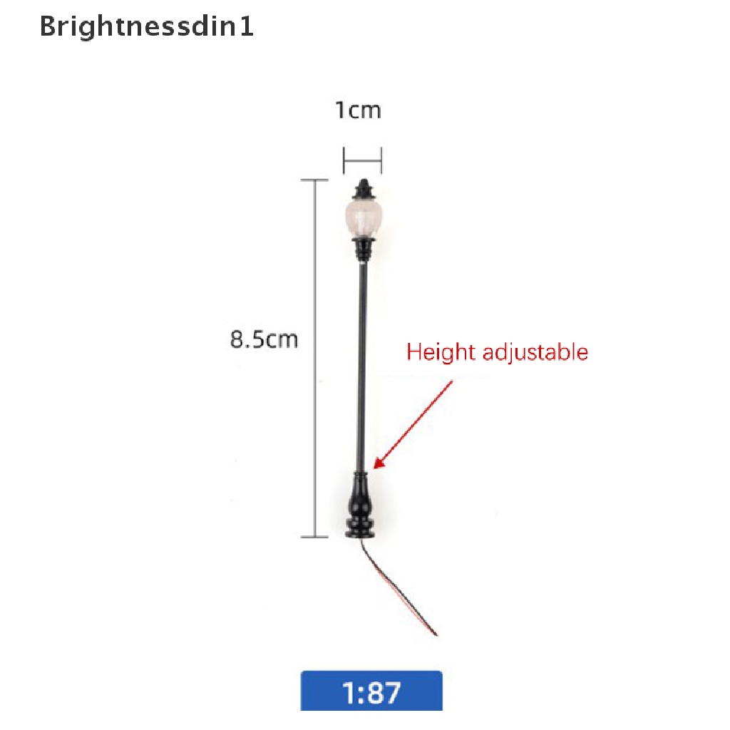 [Brightnessdin1] Lampu Mini Model Skala1:87 3V Led Cahaya Putih Lampu Jalan Untuk Butik Pemandangan Mikro