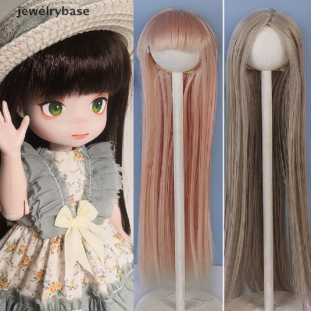 [jewelrybase] 1per6boneka 16.5-17.5CM Lingkar Kepala Rambut Panjang Boneka Wig Aksesoris Rambut Mainan Butik