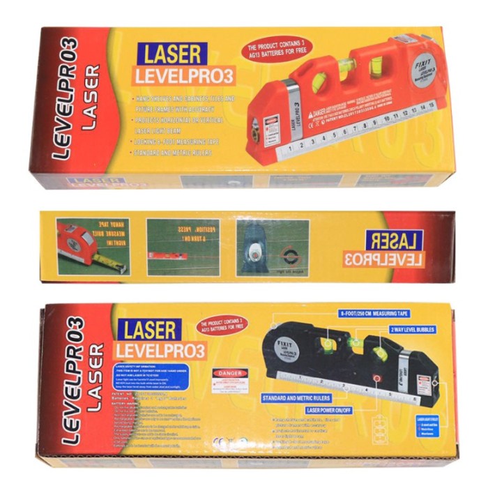 LaserLevelpro3 Kombinasi MeteranWaterpass