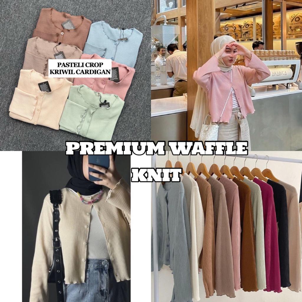 BEFAST - ZFS OOTD WANITA CARDIGAN NESA / PASTELI CROP KRIWIL CARDIGAN / Outer Crop Wanita Keluaran Terbaru / Outfit Wanita Hijab Style Kekinian / Pakaian Casual Wanita Remaja / Cardigan Polos Crop Trendy / Fashion Remaja ABG Ala style Korean / Terlaris