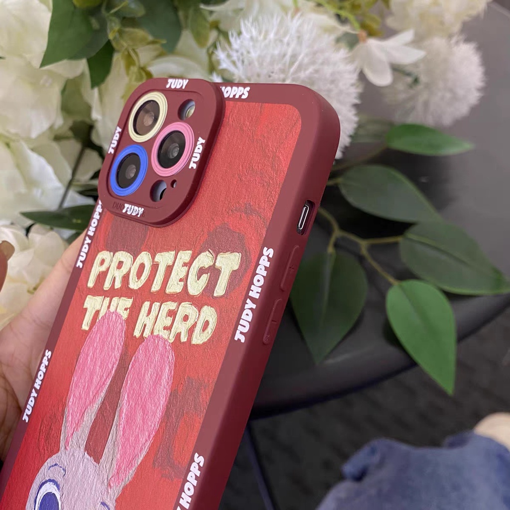 IPHONE Ins Pola Telinga Besar Cocok Untuk Iphone14 14pro 14plus 13 13pro 13prm iPhone12 7Plus 8Plus Xr XS 13 Pro Max Empat Sudut Casing Ponsel Tahan Guncangan