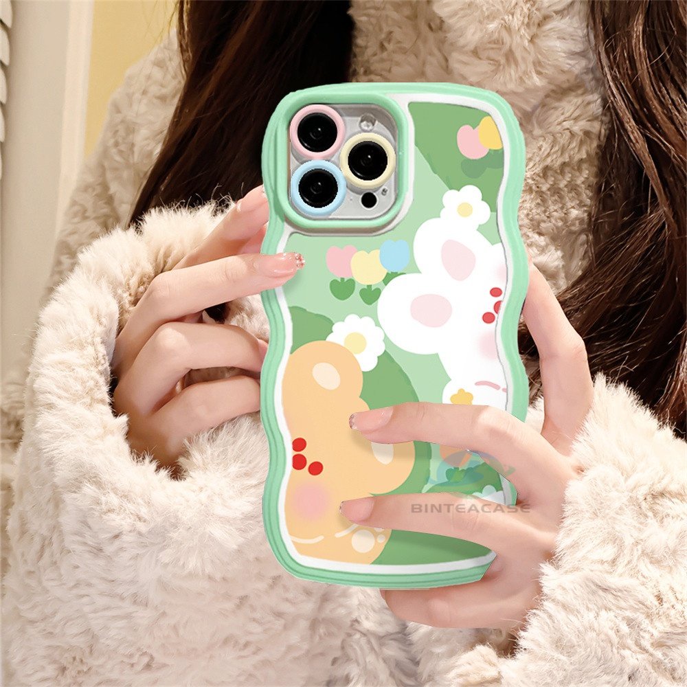 Redmi Note 11S 11 Pro Redmi 10C 10A 9A Note10 5G Note 10S 9C 9T Note9 Note8 Poco X3 Pro NFC M3 Pro Rabbit Bear Dan Doodle Hamburger Tepi Melengkung TPU Phone Case Binteacase