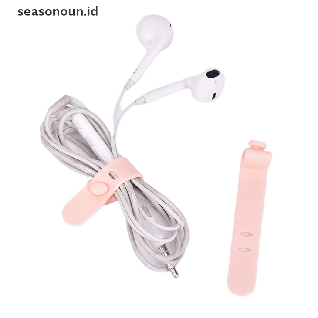 Seasonoun 4pcs Silicone Cable Winder Clip Line Holder Travel Portable Packing Organizers.