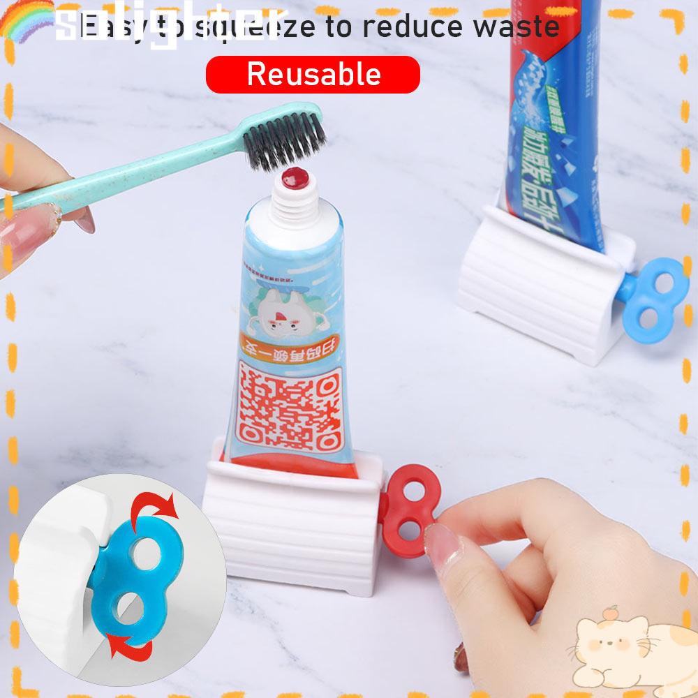 Solighter Alat Peras Pasta Gigi Aksesoris Pembersih Gigi Reusable Plastic Rolling Tube