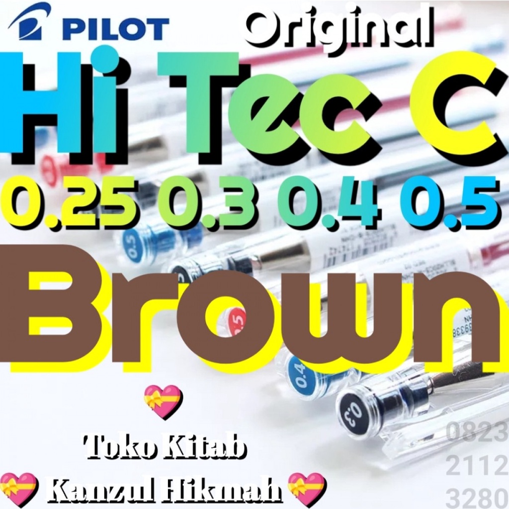 

KH3PHC10 PEN PENA PULPEN PILOT HITECH HITEC HI TECH TEC C 0.25 0.3 0.4 0.5 BROWN COKLAT