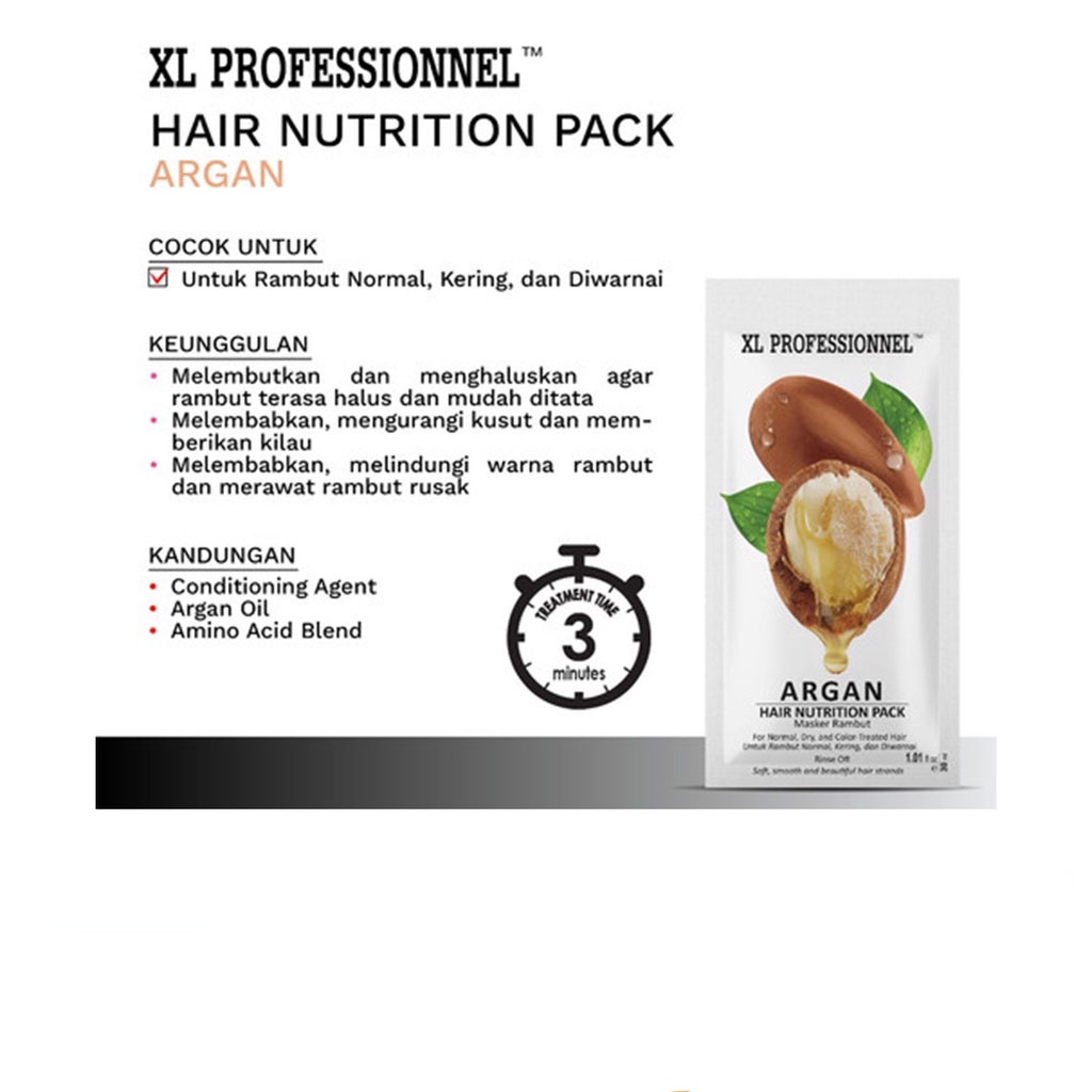 XL PROFESSIONNEL HAIR NUTRITION PACK 30ML ARGAN