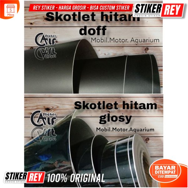 stiker. skotlet hitam glosi/ doff  1 meter skotlet aquarium.sepeda motor.prabotan
