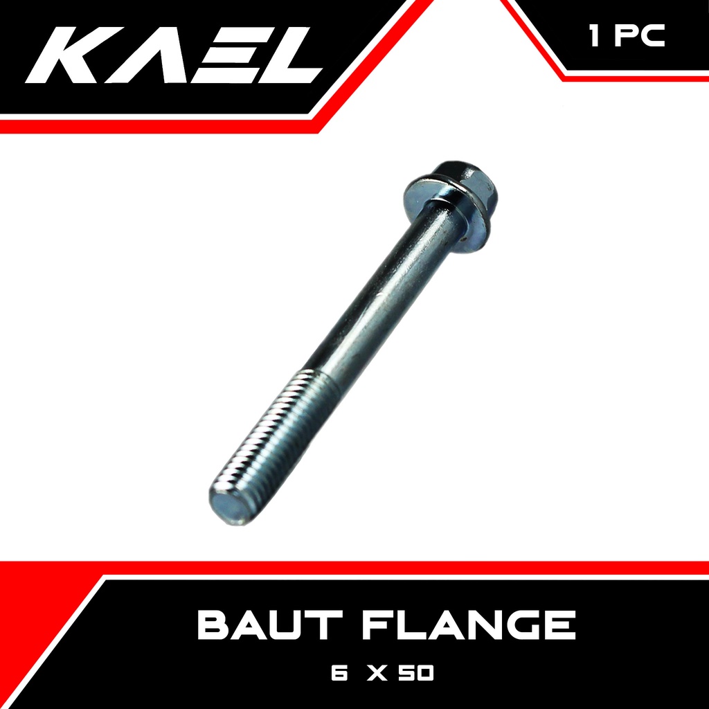 Baut Flange 6 x 50 Kunci 8 Baud Fleng Pleng  6 x 50 K8