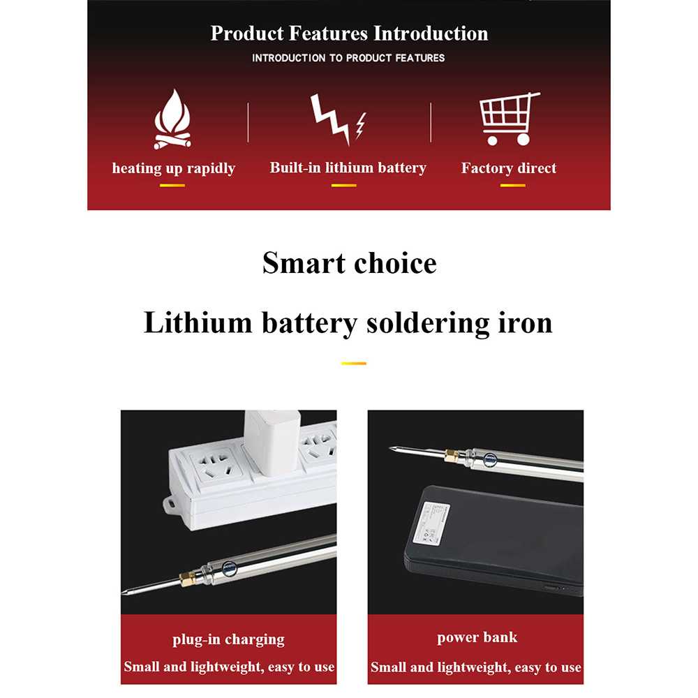 (BISA COD) FTIHSHP EVOD Solder Lithium Battery Grid Iron USB Rechargeable 15W - CS32