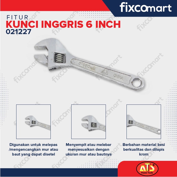 KUNCI INGGRIS &quot;ATS&quot; 06&quot; INCH