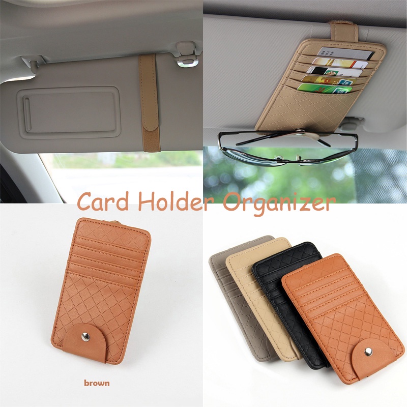 Tempat Kacamata Mobil Car Glasses Holder Case Mobil Multifungsi Sun Visor Ticket and Business Card Holder Organizer