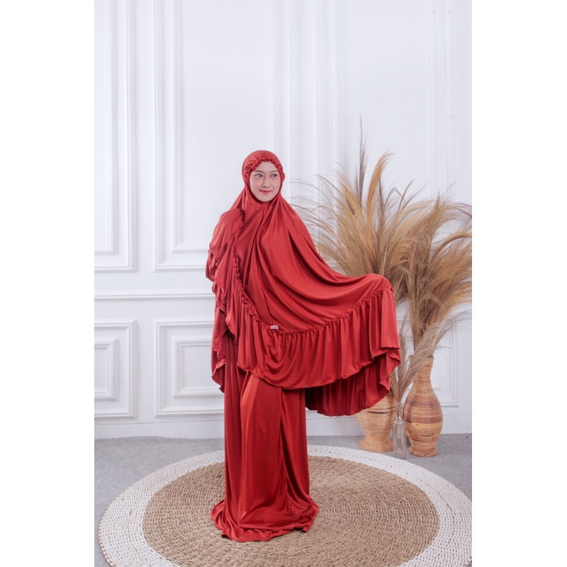 [New Arrival] Mukena Rukuh Mukenah Size Jumbo Xl Free Ongkir P53 / Mukenah Dewasa Motif Almira By Di