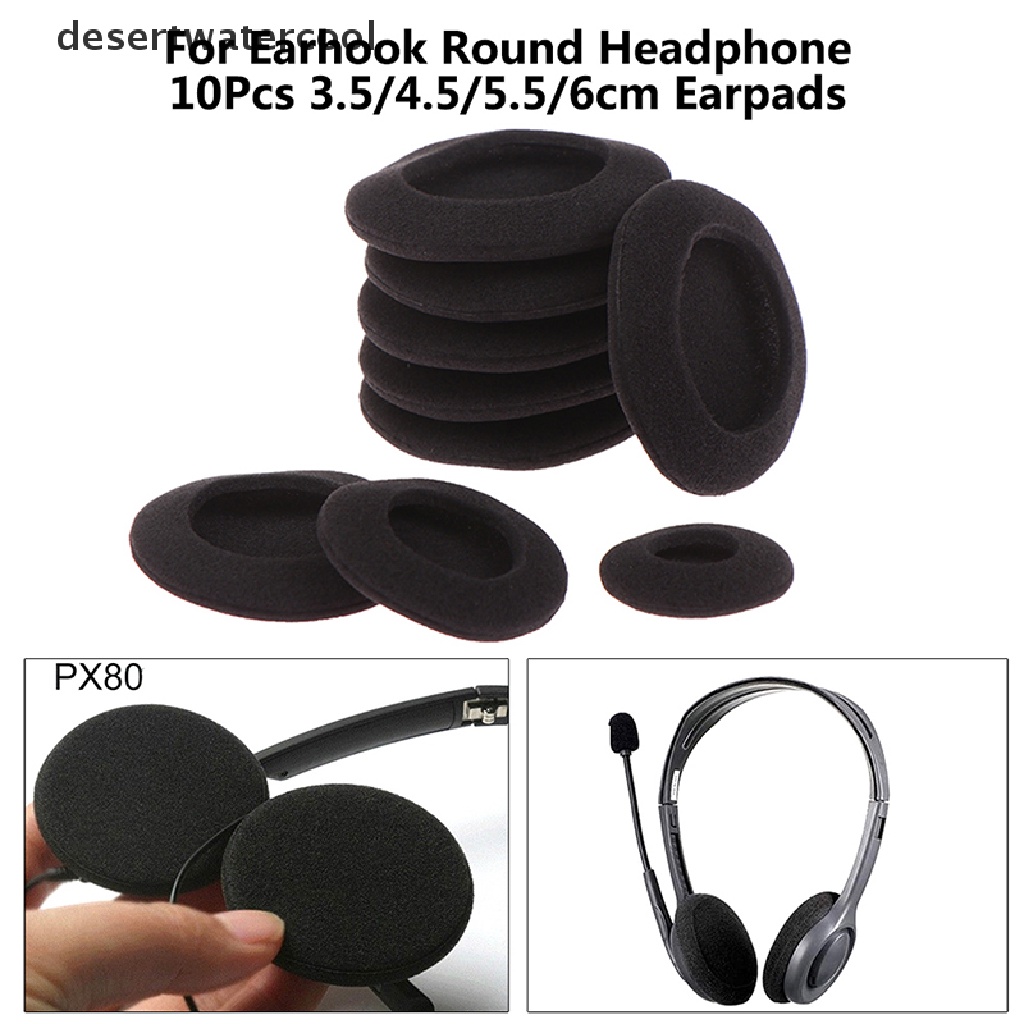 Deid 10Pcs Busa Tebal Earpads Cushions Bantalan Telinga 3.5/4.5/5.5/6cm Untuk Headphone Bulat Martijn