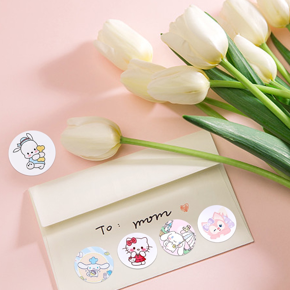 Stiker Label Akun Tangan Sanrio Kartun/Perekat Diri Tahan Air Manis Hadiah Ulang Tahun Hias Decal