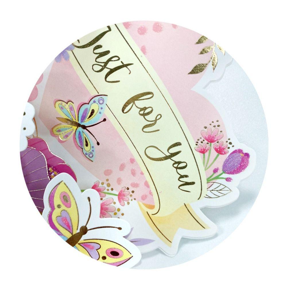 R-FLOWER Buket Pop Up Untuk Ulang Tahun Kartu 3D Rose Sunflower Happy Mother's Day