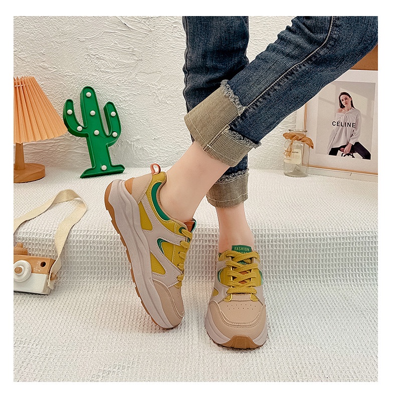 TOPGROSIR LV0219 Sepatu Kets Kasual Wanita Import Sneakers Shoes Kombinasi Warna Trend Fashion Terbaru