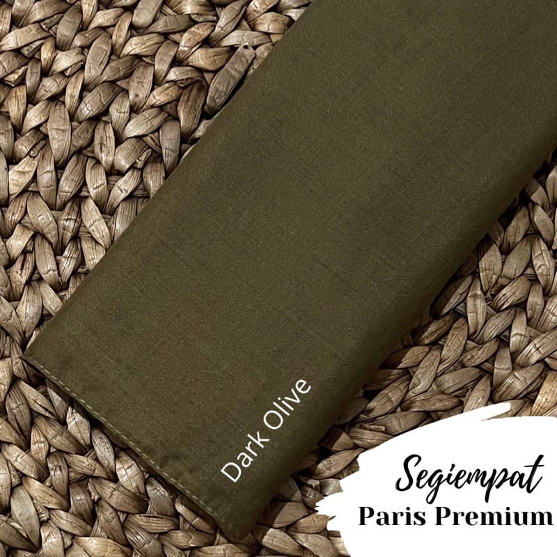 kerudung jilbab segi empat bahan PARIS VOAL PREMIUM anti letoy bisa untuk sekolah warna hijau army /