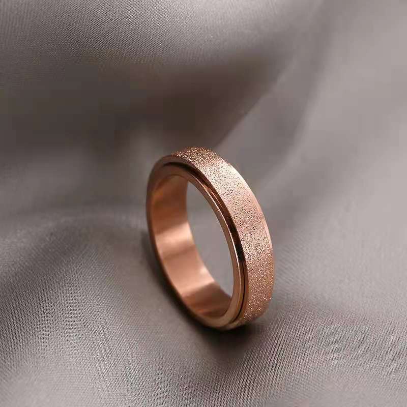 Trendy Frosted Cincin Untuk Wanita Pria Anti-Kecemasan Melepaskan Tekanan Berputar Rings Aksesoris Perhiasan