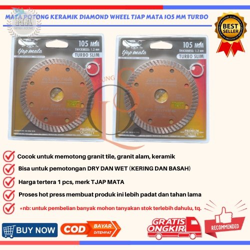 OLS Mata Pisau Potong Keramik Turbo Tjap Mata Basah 4 Inch Tjap Mata Pisau Potong Granite MA