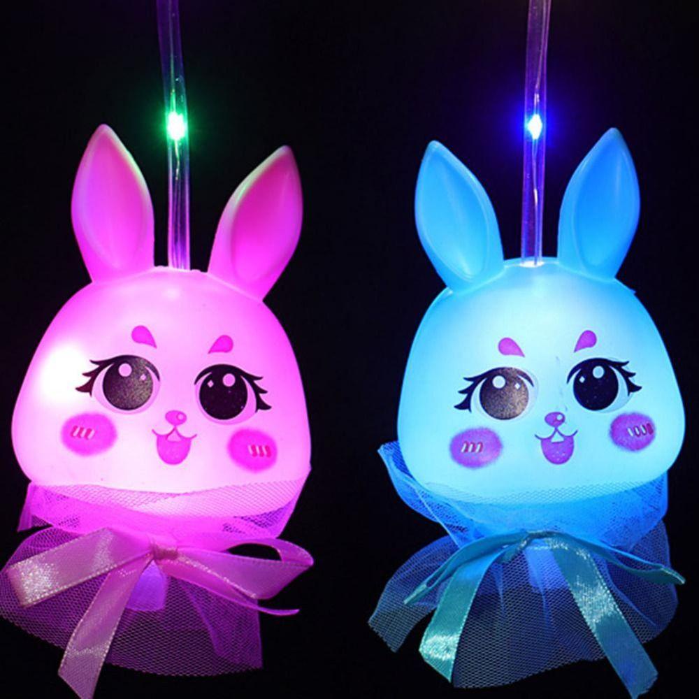 Lanfy Luminous Lantern Mainan Anak Mainan Mode Klasik Hiburan Hadiah Dekorasi Rumah Alat Hiburan Lentera Portabel Warna-Warni Flash Mainan Luminous Rabbit Lantern