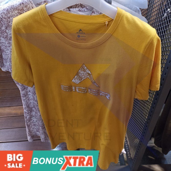 Kaos Cewek EIGER1989 FLEUR LOGO SS Yellow Navy 91000 6785 Original  KEREN AWET