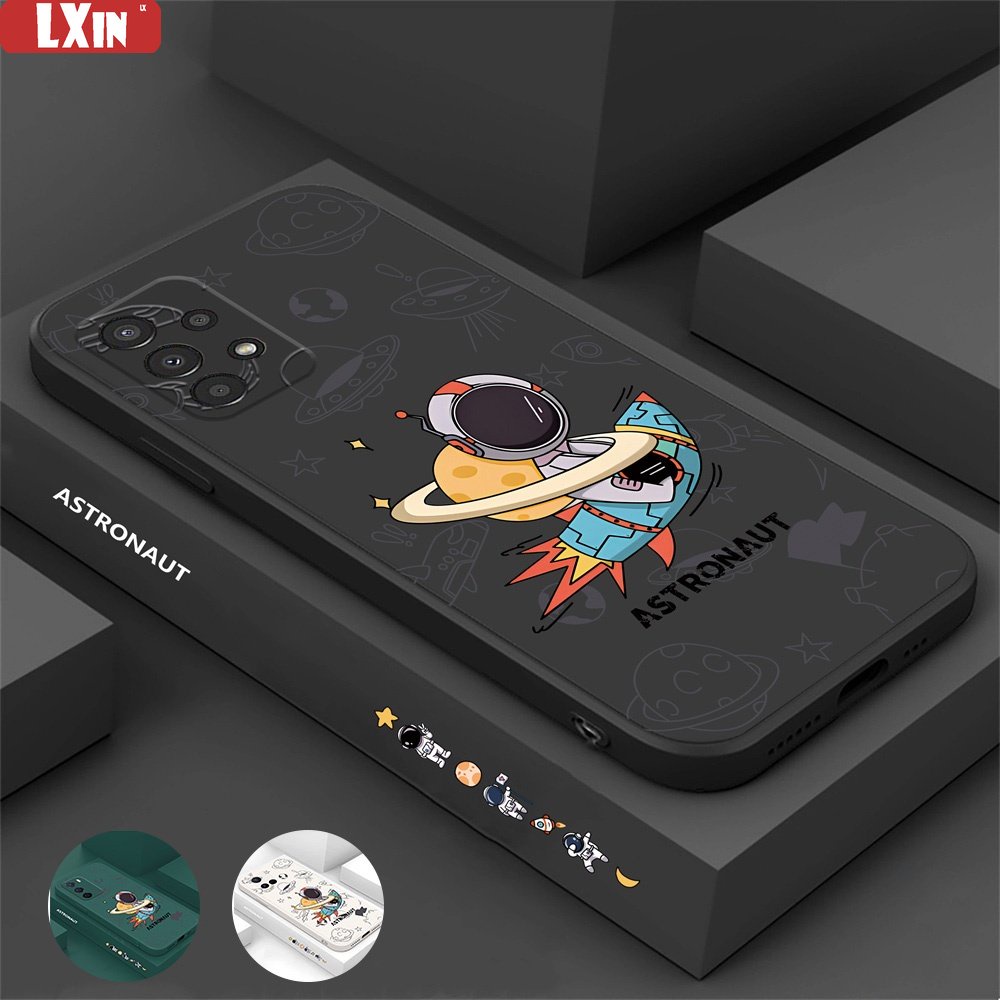 Casing Astronot Samsung A14 A04E A04S A04 A13 A03 A03S A23 A22 A20 A30 A12 A02S A11 A51 A71 A30 A50 A52 A20S A10S M12 Planet Ship Silikon Lembut Case Cover