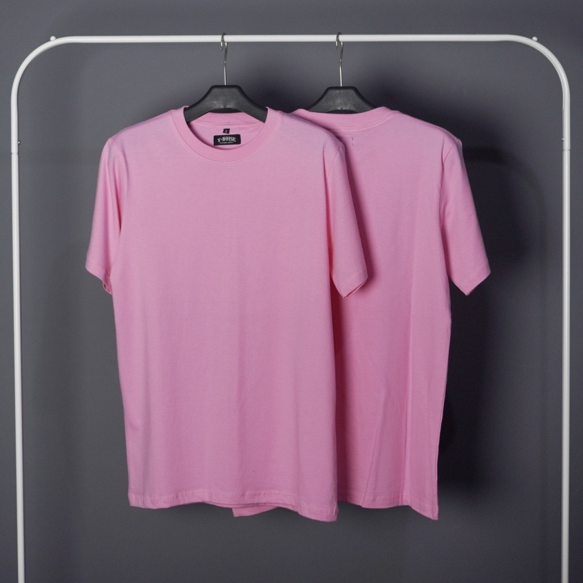 Skrien - Tshirt O-Neck Basic Unisex / Kaos Polos Pria Wanita Cotton 24s Combed Lembut Premium BabyPink