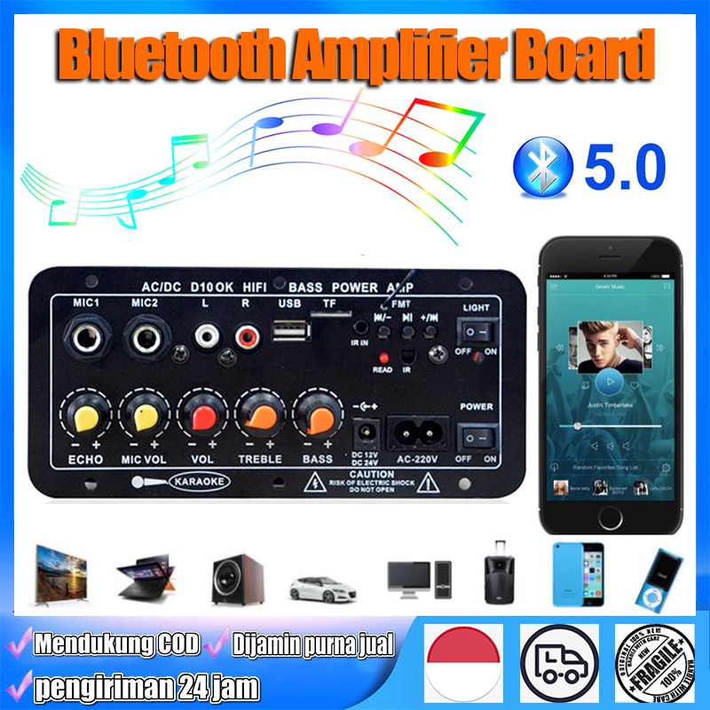 ✔Produknya sudah siap✔ 5Inci 10Inci 12Inci Amplifier Board Audio Bluetooth USB Radio TF DIY Subwoofer Karaoke Power Stereo Bass Audio Karaoke FM Papan 30-400W