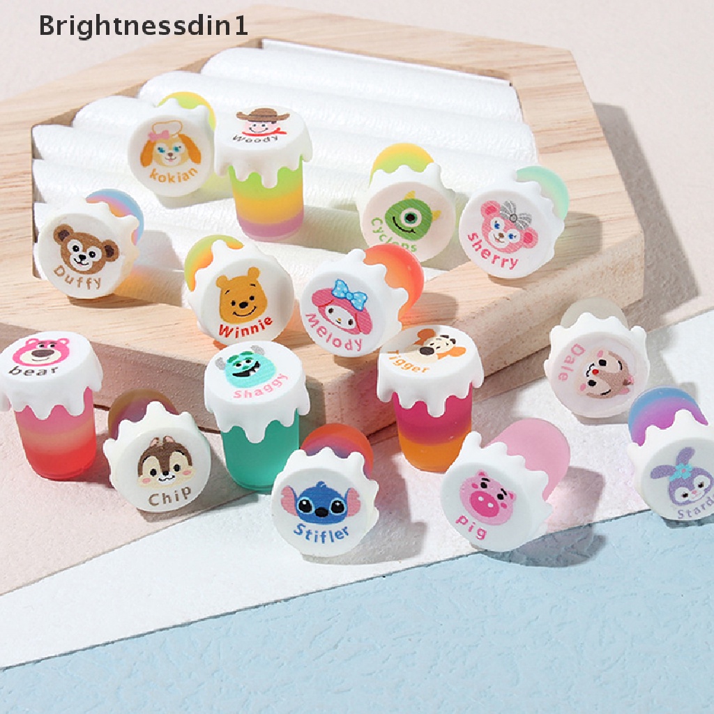 [Brightnessdin1] 4pcs Toples Selai Madu Teh Mini Bercahaya Cangkir Rumah Boneka Miniatur Madu Pomelo Butik