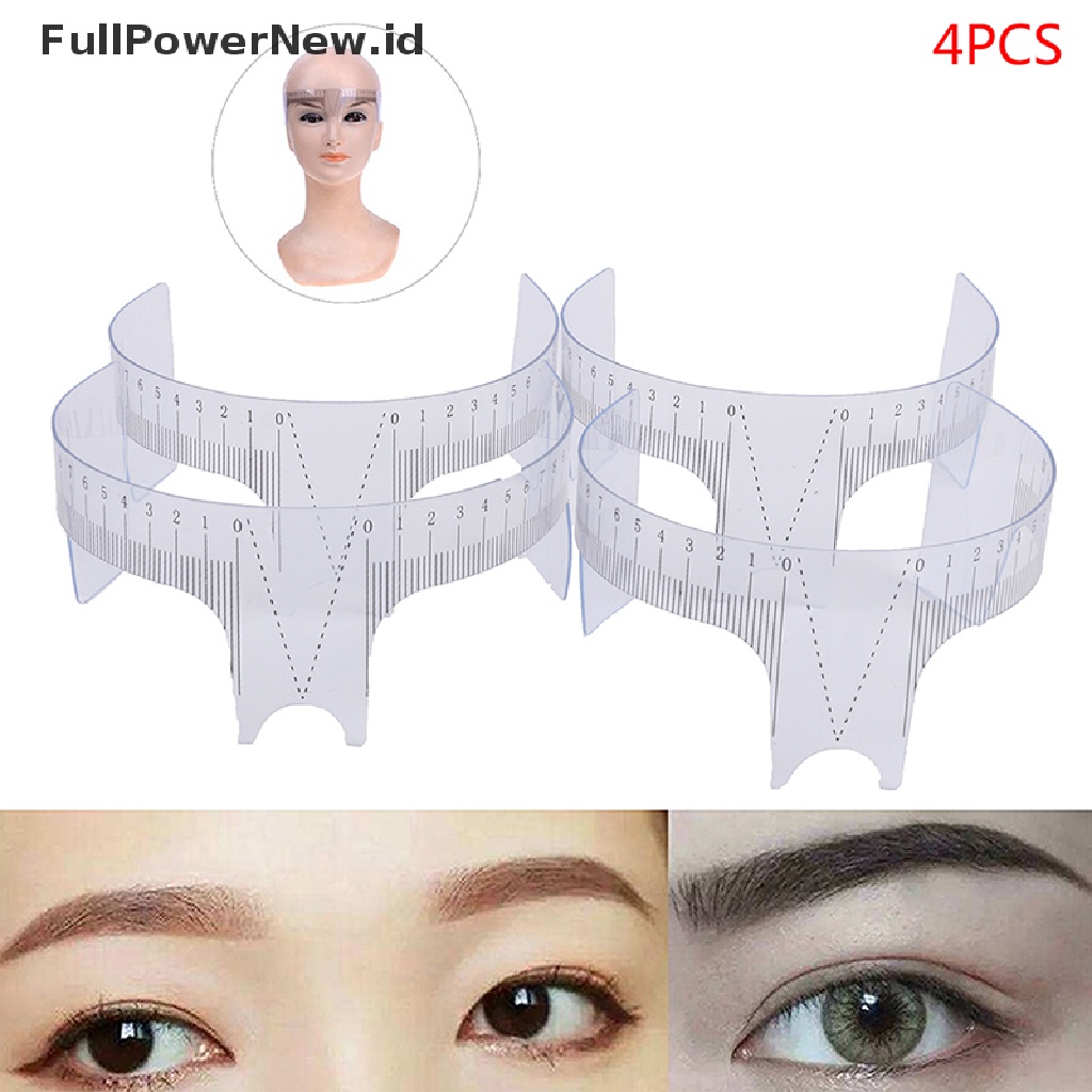 Power 4pcs Reusable Permanen Penggaris Alis Tato Stensil Alis Grooming Alat Ukur ID