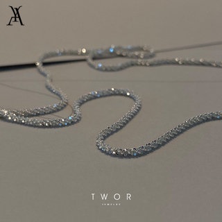 AY(CN) Kalung Choker Model Twist Warna Silver Gaya Korea Untuk Wanita