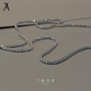 AY(CN) Kalung Choker Model Twist Warna Silver Gaya Korea Untuk Wanita