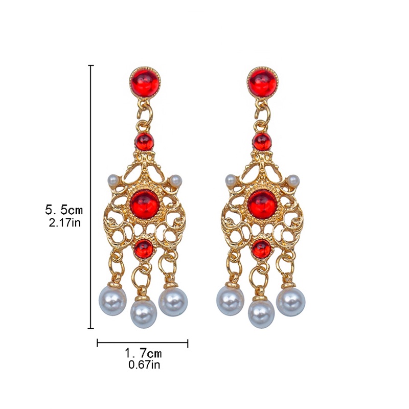 Anting Rumbai Kristal Cinta Anting Berlian Imitasi Berongga