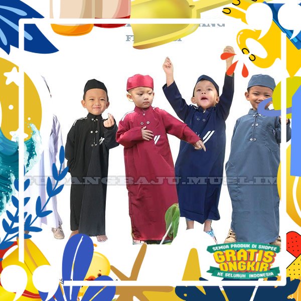 Blackwhite / Koko gamis anak laki laki / baju gamis anak laki laki / muslim anak laki / jubah anak l