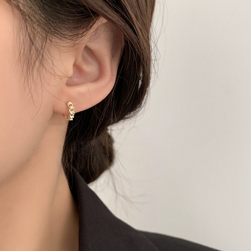 Papaozhu Chic 14K Emas Geometris Bulat Hoop Anting Untuk Wanita Perempuan Elegan Persegi Lingkaran Anting-Anting Anti Alergi Aksesoris Telinga Sehari-Hari Memakai Ornamen