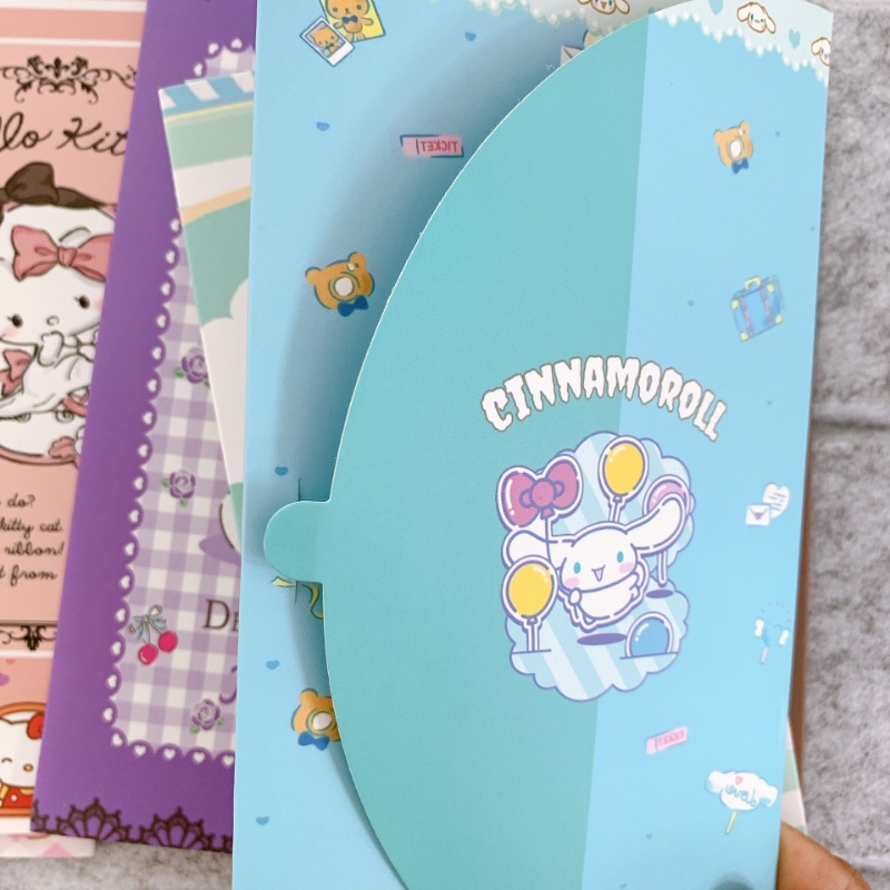 Kartun Kuromi Cinnamoroll Scrapbook Sticker/DIY Handbook Goo Card Decorative Stickers/Sanrio Ledger Decor Alat Tulis Siswa