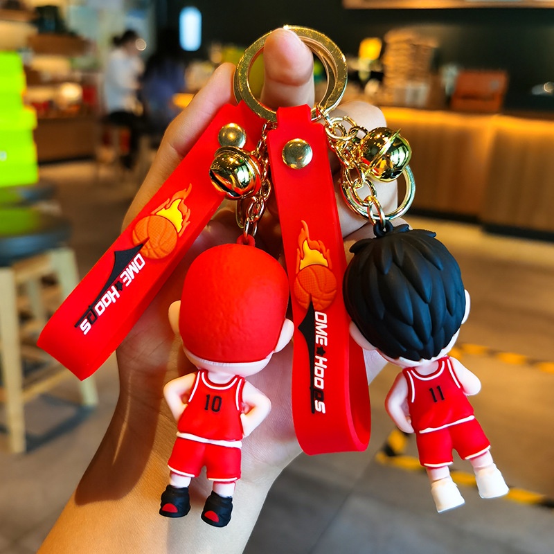 Anime SLAM DUNK Gantungan Kunci Boneka Liontin Fashion Key Ring Ransel Ornamen Aksesoris Perhiasan Hadiah Liburan Untuk Teman