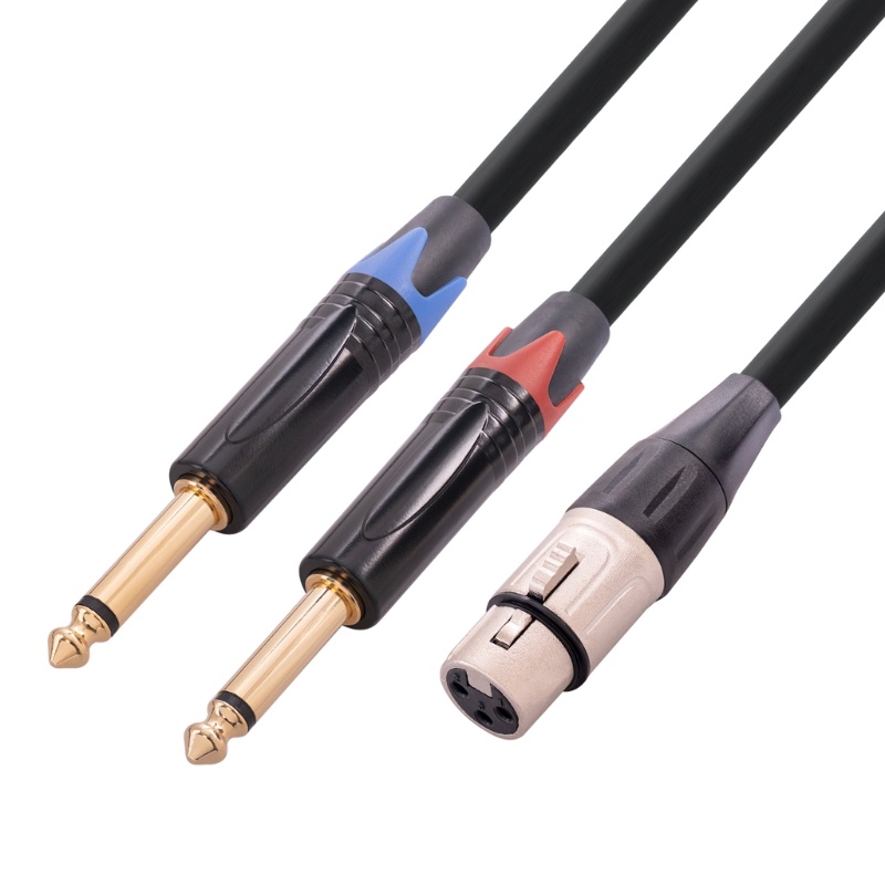 Zzz XLR Female to 14inch Y Splitter Kabel XLR to Dual 6kabel 35mm Mono TS Adapter