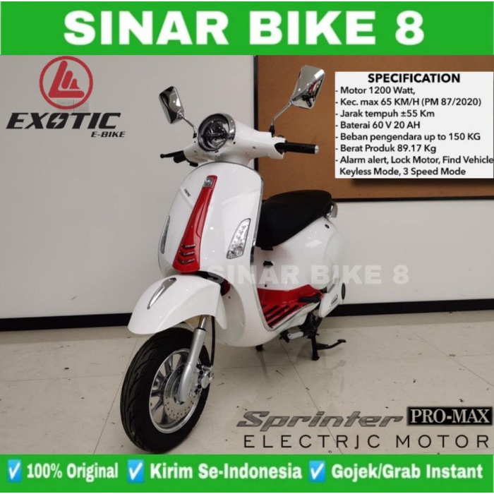 Sepeda Motor Listrik EXOTIC SPRINTER PRO-MAX Electric E-Bike