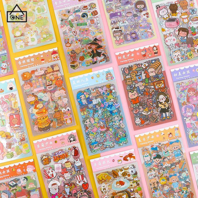 COD❤️6pc Stiker Cute Cartun Lucu Food Pet Diy Diary Jurnal Palnner Deco Hias-A.one