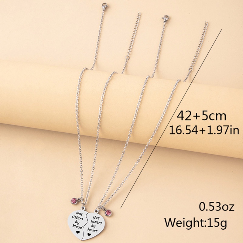 2 Pcs/Set Pasangan Perhiasan Patah Hati Kalung Stainless Steel Terukir Cinta Kamu Liontin Kalung Hari Valentine