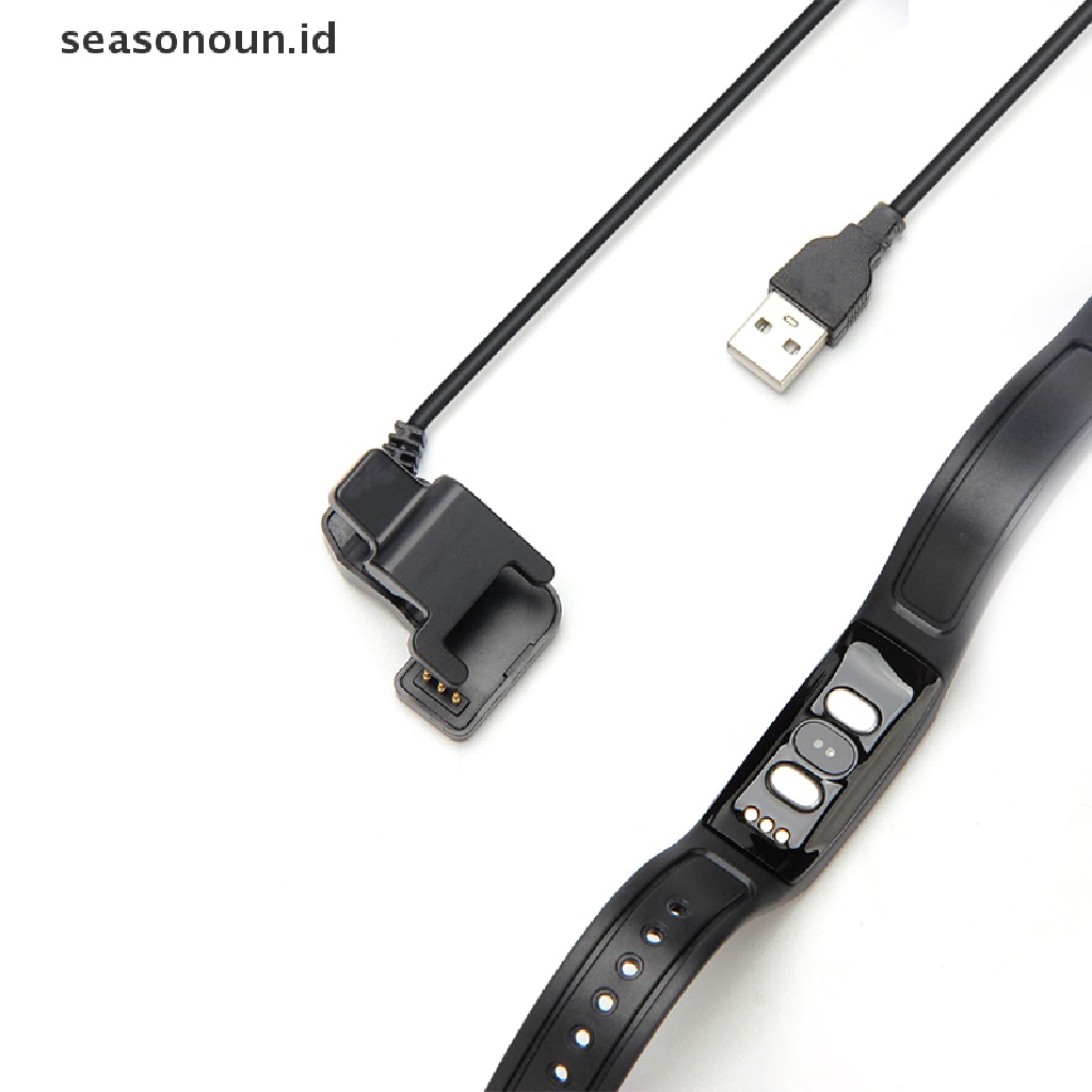 Seasonoun New Black Smart Watch Universal USB Charging Cable 3pin Charger Klip Power Adaptor Charger Portable Wristband USB Kabel Pengisian Cepat.