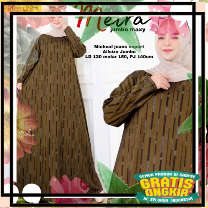 GAMIS JUMBO HARIAN KAOS DIANA DENIM LD 120 150 XXL XXXXL MEIRA MAXI DRES MUSLIM MOTIF TERBARU BAHAN 